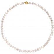 JOBO Kette mit Akoya Perlen und 925 Silber vergoldet 43 cm Perlenkette