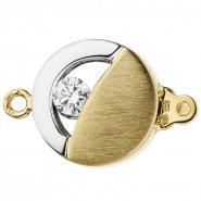 JOBO Kettenschlie�e Schlie�e 333 Gold Gelbgold bicolor mattiert 2 Zirkonia