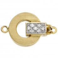 JOBO Kettenschlie�e Schlie�e 585 Gold Gelbgold mattiert 14 Diamanten Brillanten