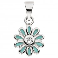Kinder Anh�nger Blume, Silber & Zirkonia