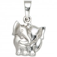 JOBO Kinder Anh�nger Elefant 925 Sterling Silber rhodiniert mattiert Kinderanh�nger