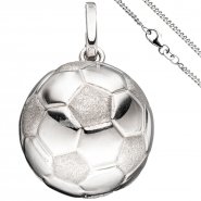 JOBO Kinder Anh�nger Fu�ball 925 Silber Fu�ballanh�nger mit Kette 42 cm