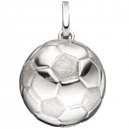 JOBO Kinder Anh�nger Fu�ball 925 Sterling Silber rhodiniert mattiert Kinderanh�nger
