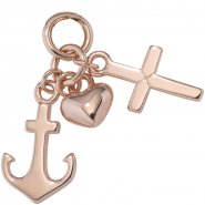 JOBO Kinder Anh�nger Glaube Liebe Hoffnung 925 Sterling Silber rotgold vergoldet