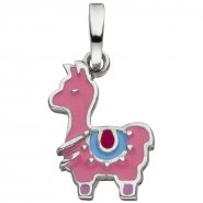 JOBO Kinder Anh�nger Lama 925 Sterling Silber rosa lackiert