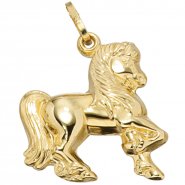 JOBO Kinder Anh�nger Pferd 333 Gold Gelbgold Pferdeanh�nger Kinderanh�nger