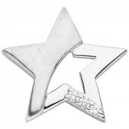 JOBO Kinder Anh�nger Stern 925 Sterling Silber mattiert 3 Zirkonia Kinderanh�nger
