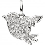 JOBO Kinder Anh�nger Vogel 925 Sterling Silber mit 27 Zirkonia Kinderanh�nger