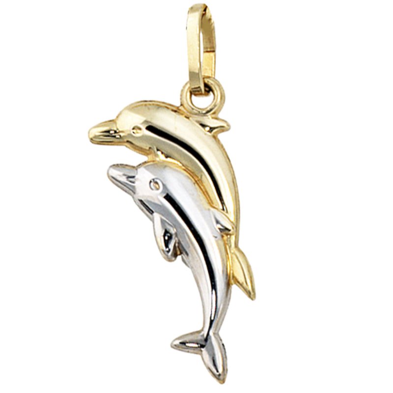 JOBO Kinder Anh�nger Delfin Delfine 333 Gold bicolor Kinderanh�nger Delfinanh�nger
