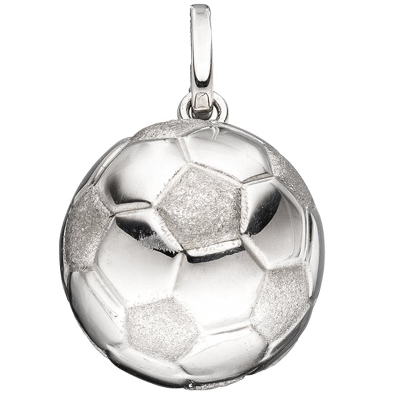 JOBO Kinder Anh�nger Fu�ball 925 Sterling Silber rhodiniert mattiert Kinderanh�nger