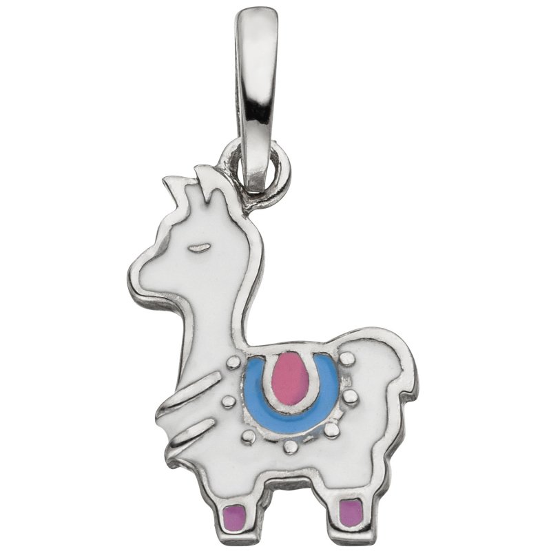 JOBO Kinder Anh�nger Lama 925 Sterling Silber bunt lackiert