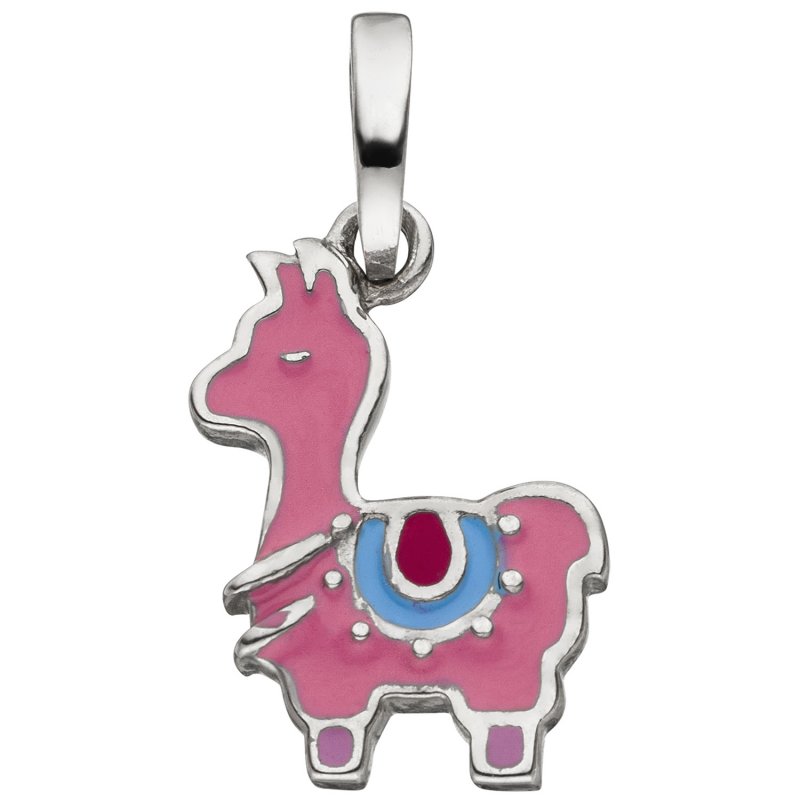 JOBO Kinder Anh�nger Lama 925 Sterling Silber rosa lackiert