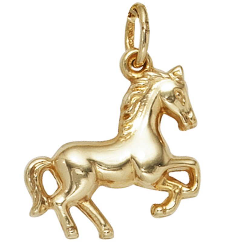 JOBO Kinder Anh�nger Pferd 333 Gold Gelbgold Pferdeanh�nger Kinderanh�nger
