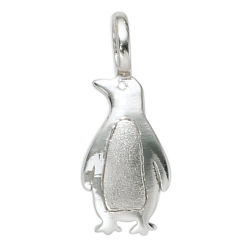 JOBO Kinder Anh�nger Pinguin 925 Sterling Silber rhodiniert mattiert Kinderanh�nger