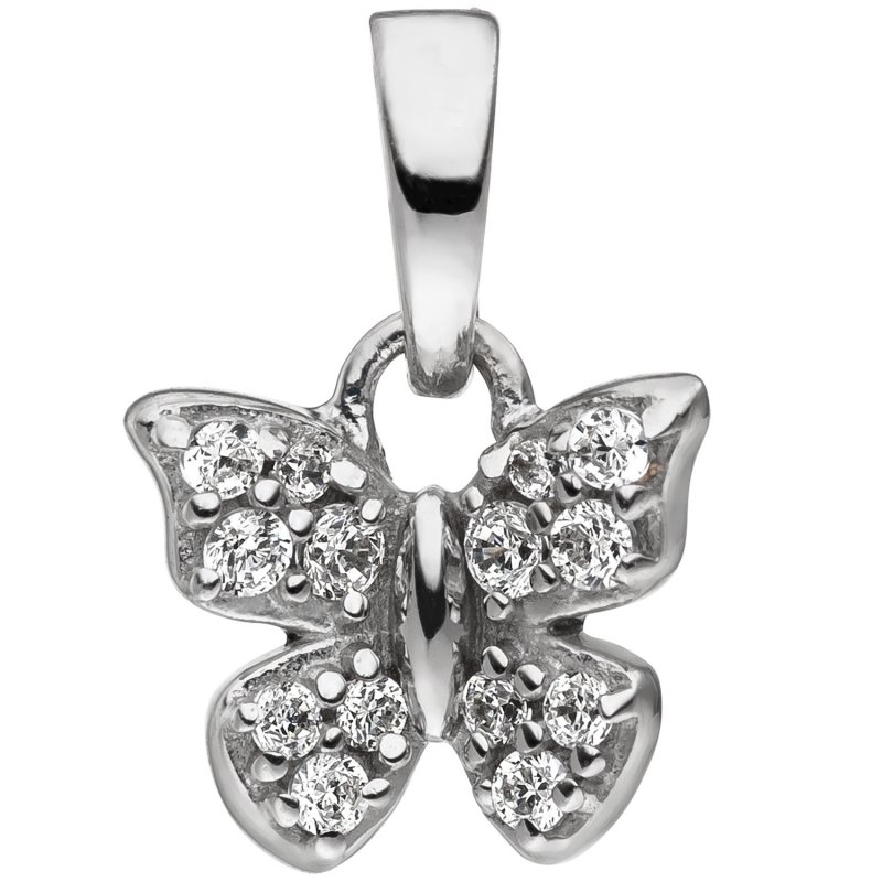 JOBO Kinder Anh�nger Schmetterling 925 Sterling Silber mit 14 Zirkonia Kinderanh�nger