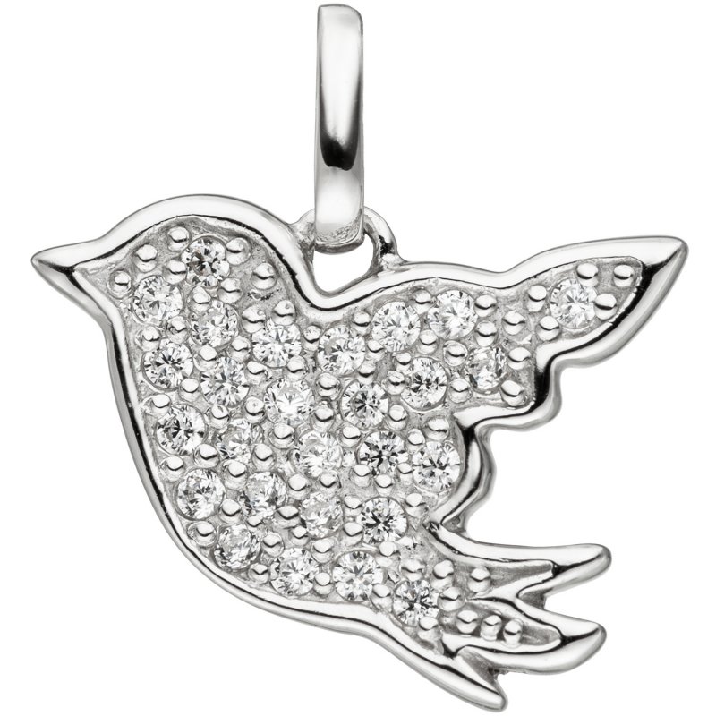 JOBO Kinder Anh�nger Vogel 925 Sterling Silber mit 27 Zirkonia Kinderanh�nger