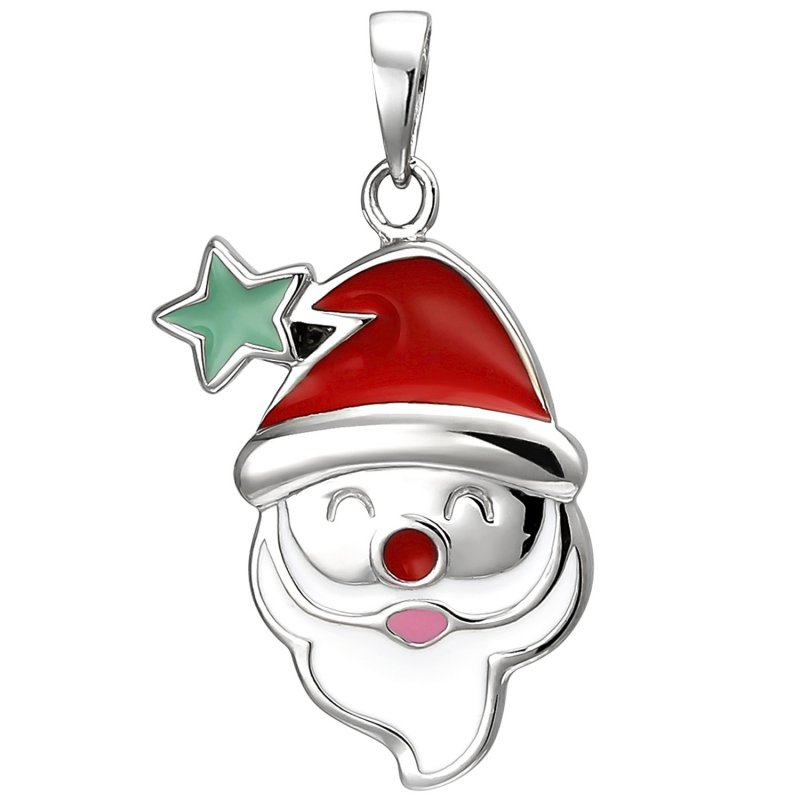 JOBO Kinder Anh�nger Weihnachtsmann-Kopf 925 Sterling Silber