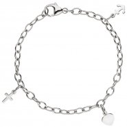 JOBO Kinder Armband Glaube Liebe Hoffnung 925 Sterling Silber 16 cm