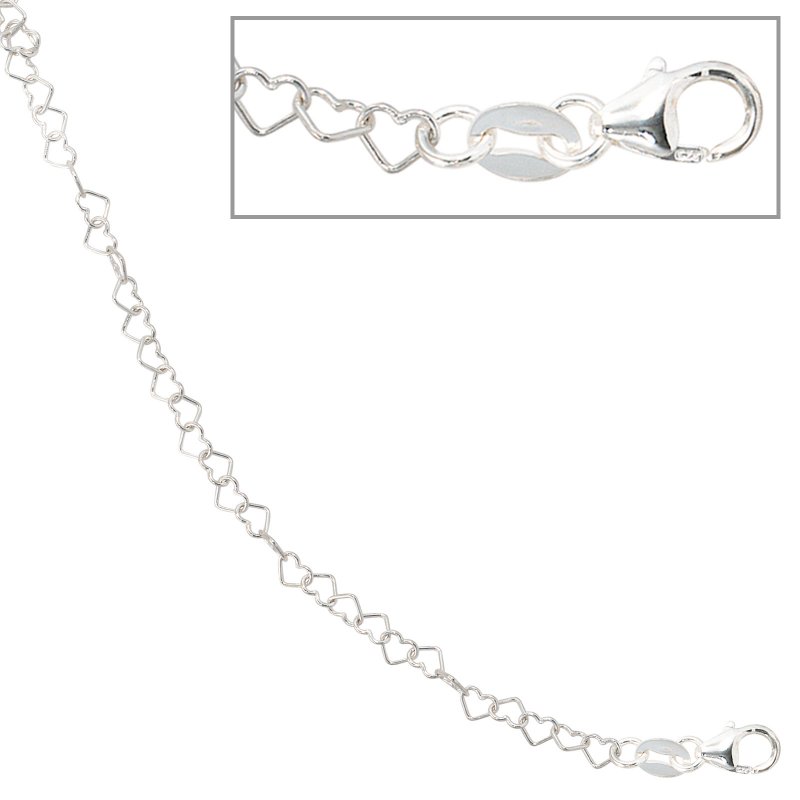 JOBO Kinder Armband Herzen Herzchen 925 Silber 14,5 cm Herzarmband Kinderarmband