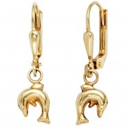 JOBO Kinder Boutons Delfin 333 Gold Gelbgold Ohrringe Ohrh�nger Kinderohrringe