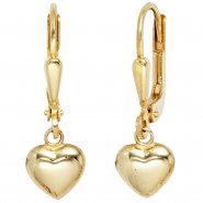 JOBO Kinder Boutons Herz 333 Gold Gelbgold Ohrringe Ohrh�nger Kinderohrringe