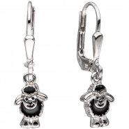 JOBO Kinder Boutons schwarzes Schaf 925 Silber Ohrringe Ohrh�nger Kinderohrringe