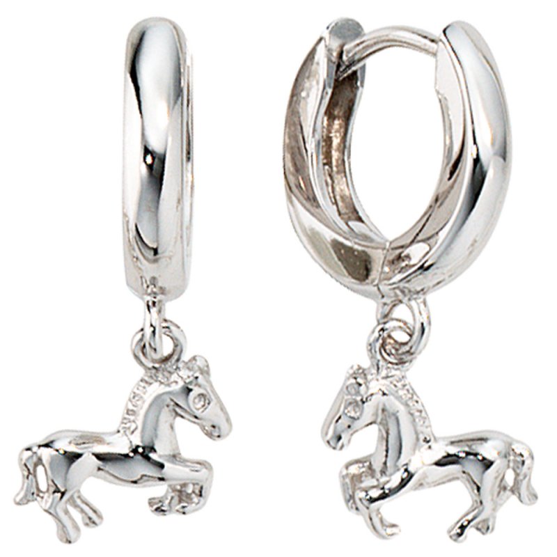 JOBO Kinder Creolen Pferd Pferde 925 Sterling Silber Ohrringe Kinderohrringe