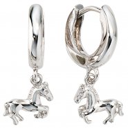 JOBO Kinder Creolen Pferd Pferde 925 Sterling Silber Ohrringe Kinderohrringe
