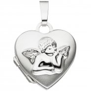 JOBO Kinder Medaillon Herz Engel Schutzengel f�r 2 Fotos 925 Silber Kindermedaillon