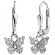 JOBO Kinder Ohrh�nger Schmetterling 925 Silber 28 Zirkonia Ohrringe Kinderohrringe