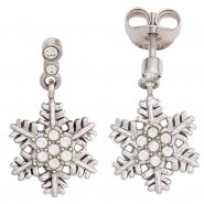 JOBO Kinder Ohrh�nger Schneeflocke 925 Silber mit 18 Zirkonia Ohrringe Ohrstecker