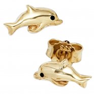 JOBO Kinder Ohrstecker Delfin 333 Gold Gelbgold Ohrringe Kinderohrringe