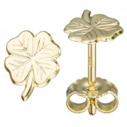 JOBO Kinder Ohrstecker Kleeblatt 333 Gold Gelbgold Ohrringe Kinderohrringe