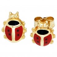 JOBO Kinder Ohrstecker Marienk�fer rot 333 Gold Gelbgold Ohrringe Kinderohrringe