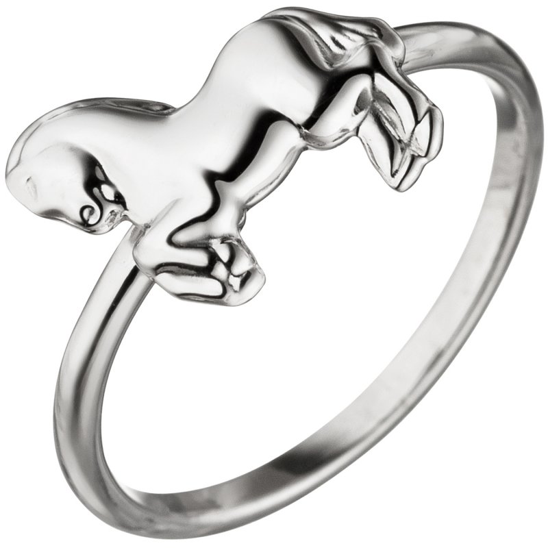 JOBO Kinder Ring Pferd 925 Sterling Silber Silberring Kinderring Pferdering