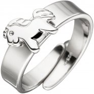 JOBO Kinder Ring Pferd Pony 925 Sterling Silber Silberring Kinderring verstellbar