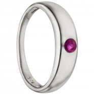 JOBO Kinder Taufring 925 Sterling Silber rhodiniert 1 Rubin rot Taufanh�nger