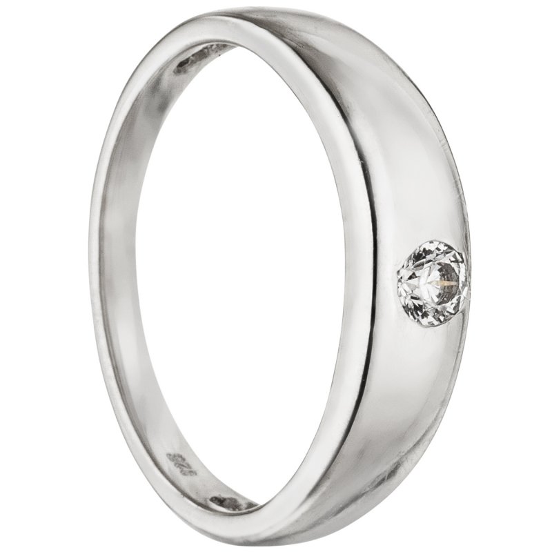 JOBO Kinder Taufring 925 Sterling Silber rhodiniert 1 Zirkonia Taufanh�nger