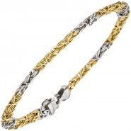 JOBO K�nigsarmband 375 Gold Wei�gold Gelbgold bicolor 19 cm Armband Goldarmband