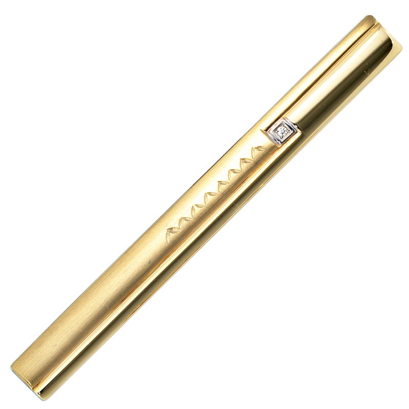 JOBO Krawattenschieber 333 Gold Gelbgold und 925 Silber 1 Zirkonia