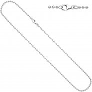 JOBO Kugelkette 925 Silber 2,5 mm 60 cm Halskette Kette Silberkette Karabiner
