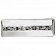 JOBO Magnet-Schlie�e 925 Silber mit Zirkonia Verschluss f�r 2-reihige Perlenkette