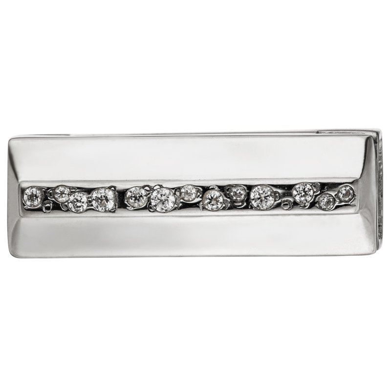 JOBO Magnet-Schlie�e 925 Silber mit Zirkonia Verschluss f�r 2-reihige Perlenkette