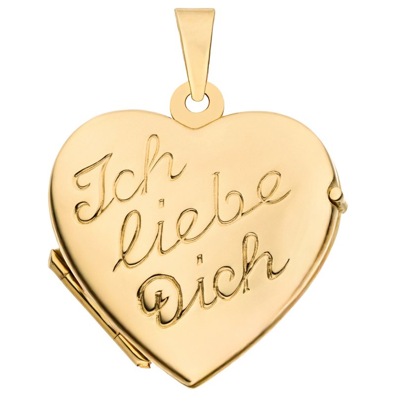 JOBO Medaillon Herz 333 Gold Gelbgold Herzanh�nger