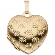 JOBO Medaillon Herz 333 Gold Gelbgold mattiert Anh�nger zum �ffnen