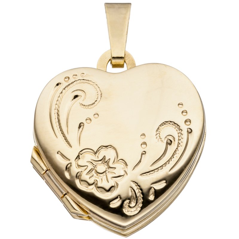 JOBO Medaillon Herz f�r 4 Fotos 333 Gold Gelbgold Herzanh�nger Anh�nger zum �ffnen