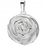 JOBO Medaillon Rose 925 Sterling Silber matt f�r 1 Foto