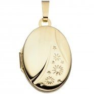 JOBO Medaillon oval 585 Gold Gelbgold Anh�nger zum �ffnen