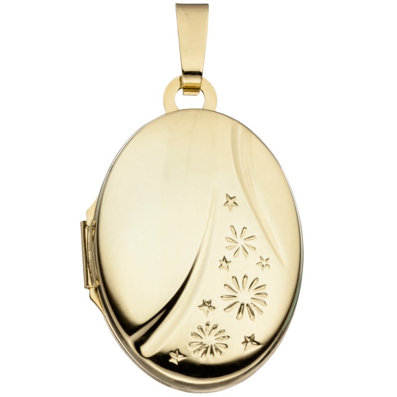 JOBO Medaillon oval 585 Gold Gelbgold Anh�nger zum �ffnen