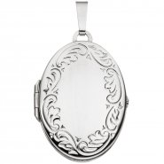 JOBO Medaillon oval 585 Gold Wei�gold Anh�nger zum �ffnen